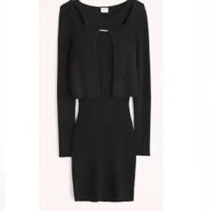 Abercrombie & Fitch Black Midi Dress